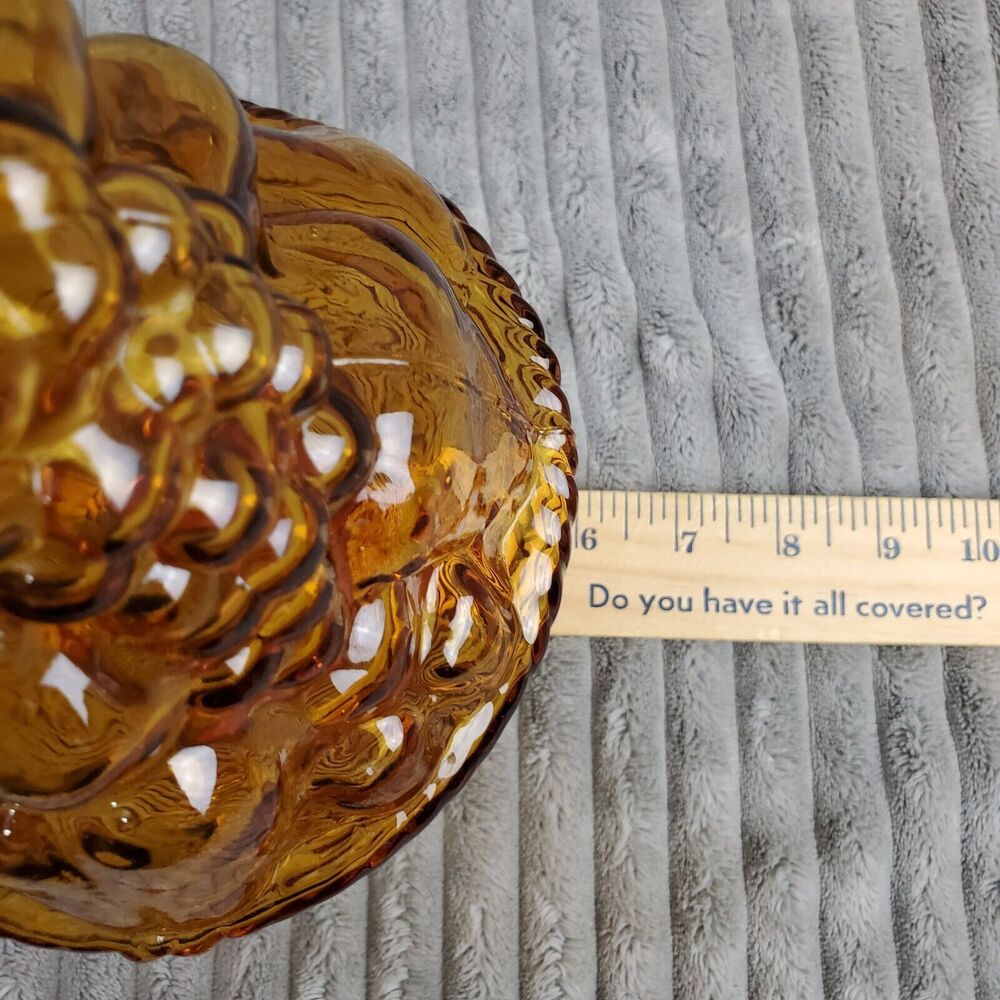 Vintage Amber Glass Fruit Basket Decanter Home Decor Adult's 11" Genie Bottle - Picture 5 of 5